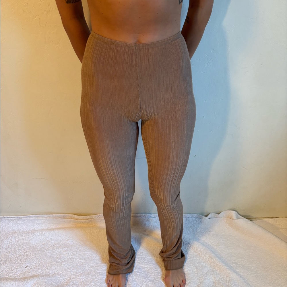 Ribbed Tan Leggings Naked Wardrobe